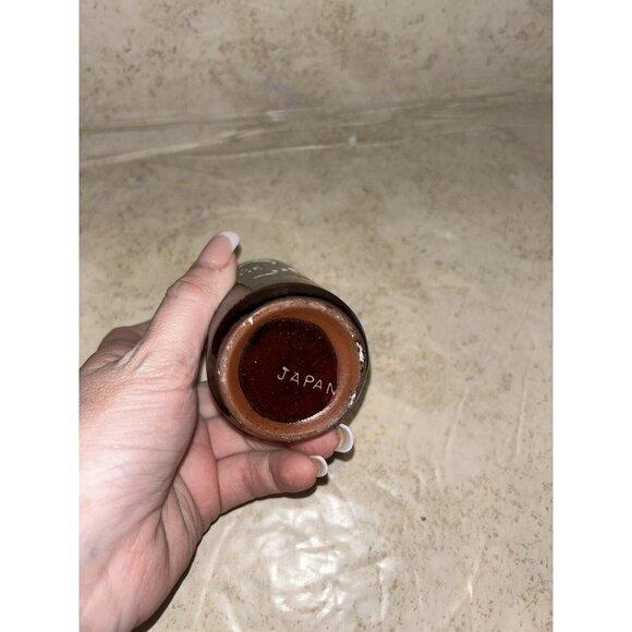 Vintage Japan Moriage Redware Hand Painted Floral Brown Coffee Tea Pot & Cup - Picture 9 of 10